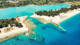 Kassandra  Halkidiki  Possidi Beach  Port Glarokavor Lagoon  4K Drone Shots  Greece [upl. by Siul]