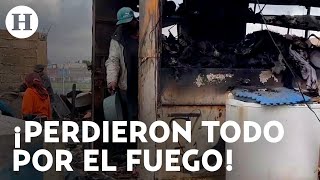 ¡Se quedaron sin nada Vecinos piden ayuda tras incendio en los límites de la GAM y Nezahualcóyotl [upl. by Hanser]