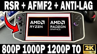 Fluid Frames amp 2K Upscaled Gaming RSR 800P 1000P 1200P with AFMF2 on the Legion Go [upl. by Edi658]