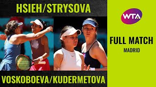 HsiehStrycova vs VoskoboevaKudermetova  Full Match  2019 Madrid Doubles Semifinal [upl. by Nilyam410]