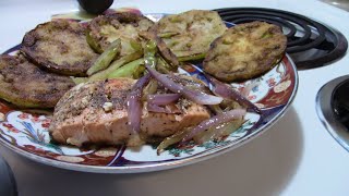 Delicious and Nutritious Salmon with Fried Green Tomatoes [upl. by Hamer634]