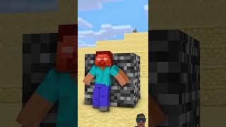 Push The Mystery Bedrock Help Herobrine  Minecraft Animation minecraft roblox reaction [upl. by Relyks]