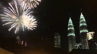 New Years Eve countdown 2016 magnificent fireworks at twin tower KLCC Kuala Lumpur Malaysia [upl. by Rasmussen]