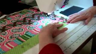 6 Jelly Roll Race Quilt Quilting the Quilt [upl. by Gunilla]