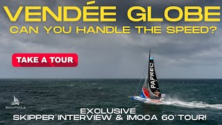 The IMOCA 60 INTERVIEW with Vendée Globe skipper Yoann Richomme amp TOUR of his 45 MPH SAILBOAT [upl. by Sorrows]