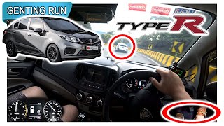 Proton Persona 5MT chasing FK8 Honda Civic Type R  Malaysia POV Genting Run 冲上云霄 CC Subtitle [upl. by Sidnal]