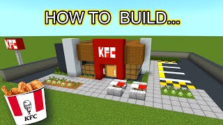 Minecraft  How to build  KFC  2024 Fast food takeaway exterior [upl. by Lil273]