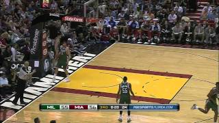 Dwyane Wade Sick OneHanded Putback Dunk over Ersan Ilyasova 6ft9 Jan 4 2011 [upl. by Tadd]