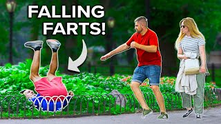 FUNNY Fart Prank in NYC FALLING Farts [upl. by Evvie]