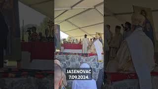 JASENOVAC 7092024 hrišćanstvo pravoslavlje jasenovac liturgija [upl. by Atnauqahs]