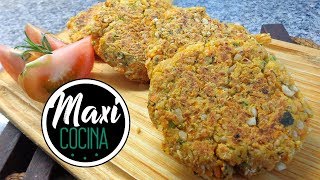 HAMBURGUESAS DE POROTO Y VEGETALES  Receta ideal para chicos  Maxi Cocina [upl. by Anerbes972]