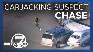 RAW VIDEO Entire high speed chase of carjacking suspect through Denver metro area [upl. by Mojgan]