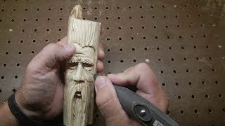 Wizard spirit wood carving Foredom and Dremel [upl. by Aryad]