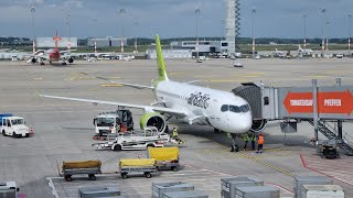 From BER to Switzerland with the Summer Lease A220 from AirBaltic  NICE [upl. by Novelc]