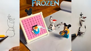 Frozen Olaf drawn by Mickey Mouse Frozen Olaf disegnato da Topolino [upl. by Russia]