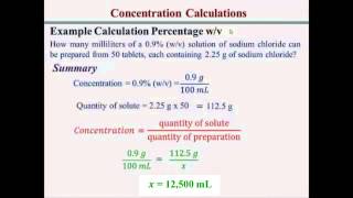 Percentage Concentration Calculations [upl. by Ovid649]