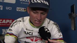 Mathieu van der Poel  Interview at the finish  E3 Saxo Classic 2024 [upl. by Ainej]