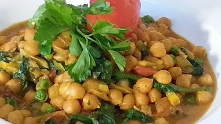 Chick Peas Curry With Spinach  Recipes By Chef Ricardo [upl. by Margeaux500]