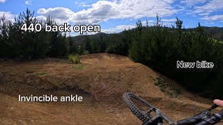 440 bike park back open  new bike Kona operator  invincible ankle [upl. by Aihtennek]