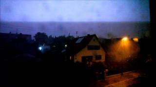 Unwetter über Süddeutschland Meitingen nähe Augsburg [upl. by Anirod464]