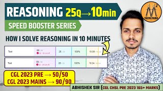 SOLVE REASONING IN 10 MINUTES  ABHISHEK RAI  MATHS MANIA [upl. by Aicsila]