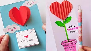 Happy Teachers Day Card making ❤️ DIY Teachers day greeting Card at home  Teachers day card 2024 [upl. by Bihas894]