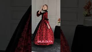 Wine Red Floral Brocade Marie Antoinette Georgian 18th Century Victorian Dress Historical Gown [upl. by Ajar]