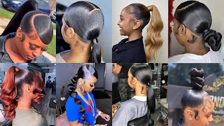 New amp Latest Sleek Ponytail Hairstyles For Black Women 2023  Cute [upl. by Connelly]