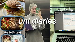 📚 UNI VLOG what i eat in a week busy school days homemade burger uni senior student life🖇️ [upl. by Blakely]