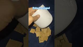 Handmade flower vase using cardboard youtubeshort craftycreativity viralshort trending [upl. by Drarig782]