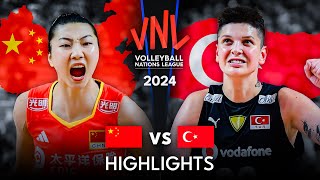 🇨🇳 CHINA vs TURKIYE 🇹🇷  Highlights  Womens VNL 2024 [upl. by Jelsma]