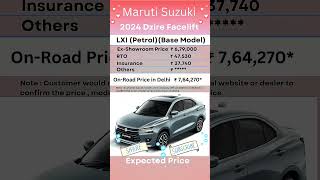 New Dzire On Road Price  New Maruti Dzire Facelift  New Maruti Dzire Colours  DZIRE LXI dzire [upl. by Yesteb]