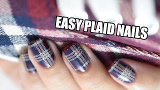 How To Easy Plaid Nail Art  Marine Loves Polish [upl. by Analed640]