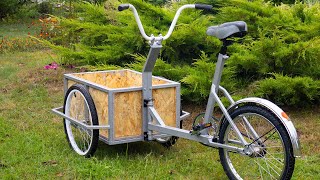 Building a DIY ThreeWheel Cargo Bike from a Bicycle Trailer Conversion [upl. by Sinylg]