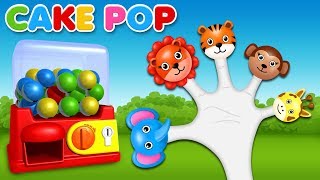 Animals Cake Pop Finger Family Rhyme  Finger Family Songs [upl. by Yul]