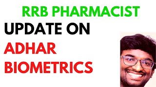 UPDATE ON RRB PHARMACIST  UNLOCK ADHAR BIOMETRICS [upl. by Lorrie848]