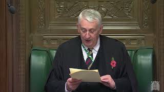 House of Commons  Speakers Statement  Robin James Retirement  31102024 [upl. by Lenad]