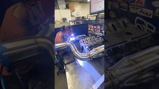 Jase knocking out the final welds on these custom LS sand rail headers lsswaptheworld tigwelding [upl. by Nedlog]