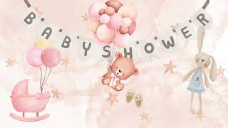 Baby Shower Screensaver Frame TV Hack 3 Hour Pink Girl Baby Shower Background Video No music [upl. by Ronnie]