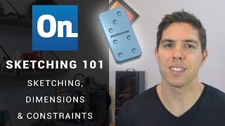 Onshape Sketching 101  Create a domino to learn sketching dimensions amp constraints [upl. by Ehpotsirhc]