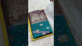 A very beautiful pure satin silk Sky and wine colour Sarees trending shorts video youtube new [upl. by Tulley]