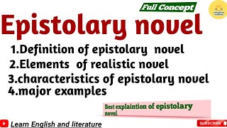 What is Epistolary NovelCharacteristics of Epistolary Novel and Major Examplestypesofnovel [upl. by Fotinas]