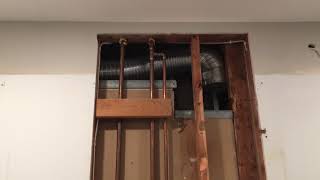 Rerouting Copper Water Pipes in Wall  Part 6 of Remodeling My Kitchen [upl. by Dnomhcir]