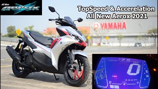 Top Speed 2021 Yamaha Aerox 155 amp Accerelation Test by MotoRival [upl. by Durnan]