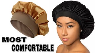 How to make a Satin bonnet  NO ELASTIC BAND  Most comfortable bonnet for sleep [upl. by Hulbert]