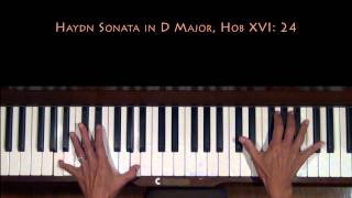 Haydn Sonata No 39 in D Major Hob XVI 24 Piano Tutorial [upl. by Rekoob]