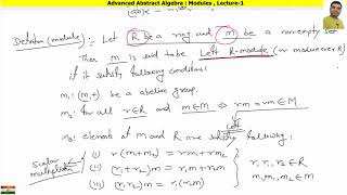 MSc Mathematics II Modern Algebra II Advanced Abstract Algebra II Modules II Lecture01 [upl. by Lahey]