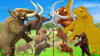 Prehistoric Mammals vs Modern Mammals Mammoth Mastodon Fight Elephant Size Comparison Animal Battle [upl. by Jones604]