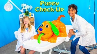 Assistant Plays with Play Doh Dog Check Up Doctor Video [upl. by Moorish150]