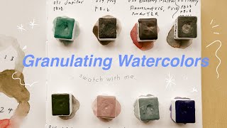 Swatch with me Granulating Watercolors  Relaxing Watercolor [upl. by Yvan]